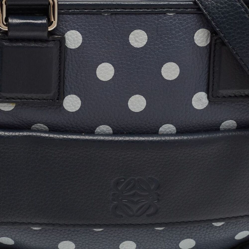 Loewe Polka Dot Cruz Navy Blue/white Leather Satchel - Picture 5 of 7